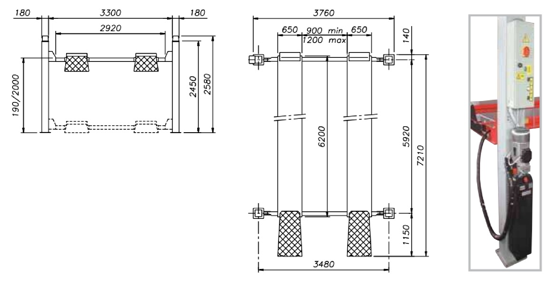 4-column lift 8000kg WERTHER/400V