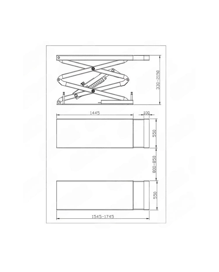 JH-FW3500 Scissor Lift, Deepened Version 3.5T SMART EQUIPMENT