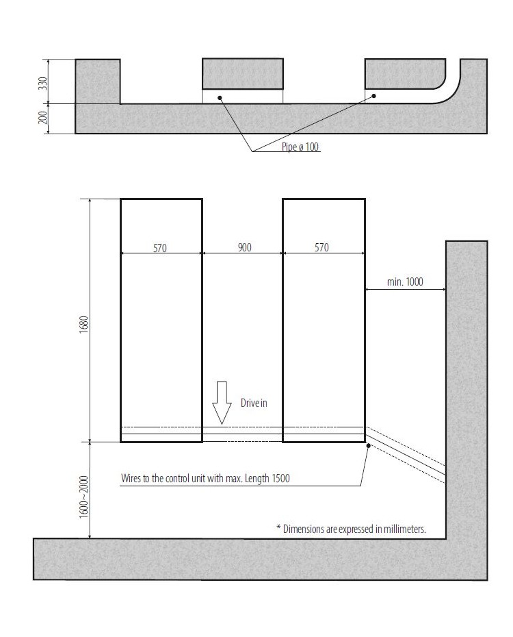 Scissor lift, recessed version, Grubber XL300I-E2 3.0T