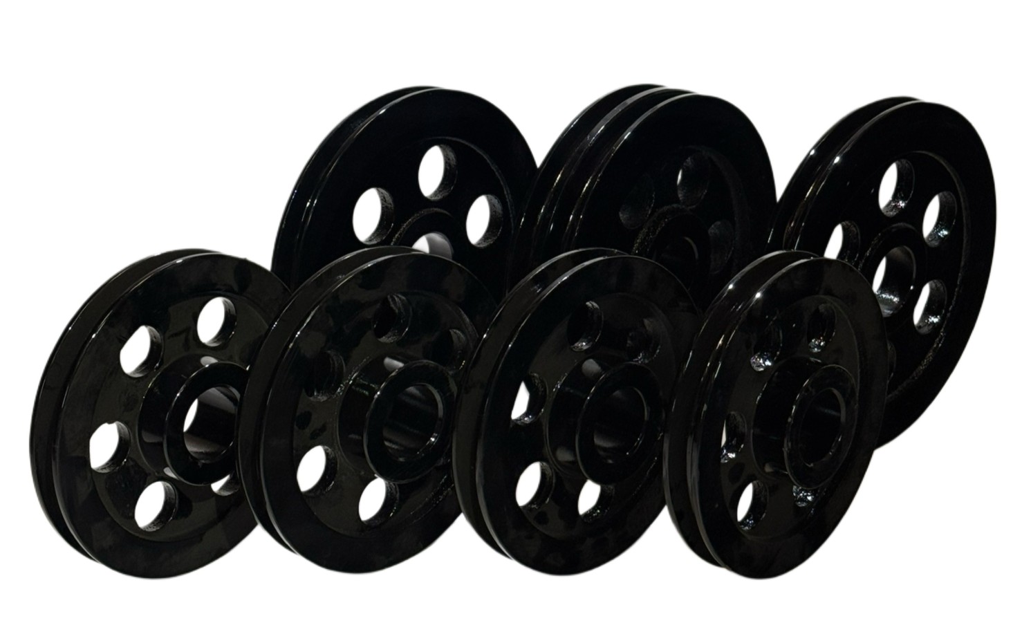 Set of pulleys for a four-post lift